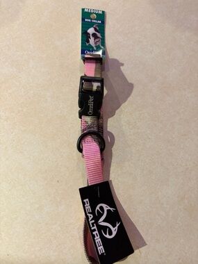 Realtree Pink and Tan medium Pet Collar